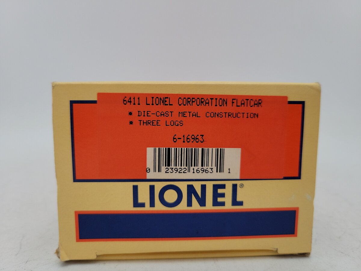 Lionel 6-16963 O Lionel Corporation Flatcar with Log Load #6411 VG/Box