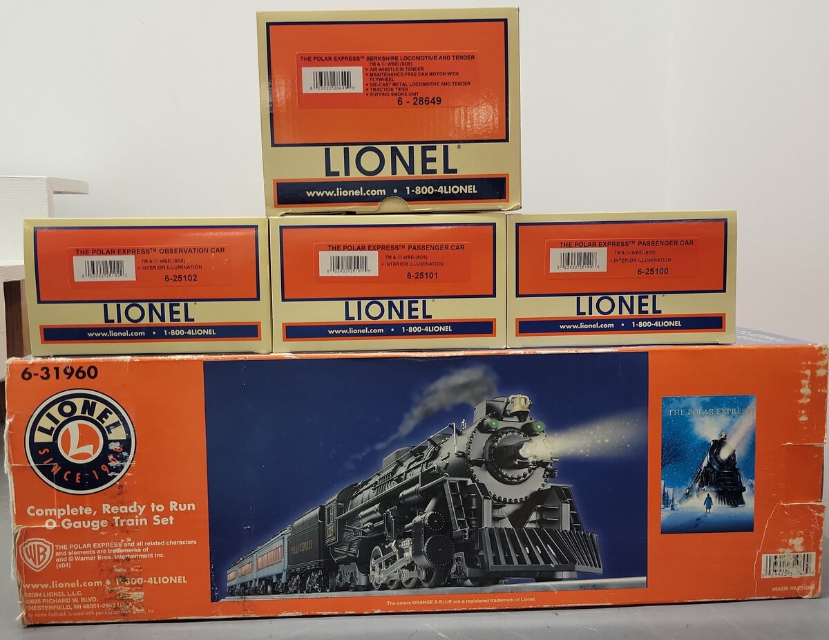 Lionel 6-31960 O Gauge The Polar Express Steam Locomotive Set EX/Box