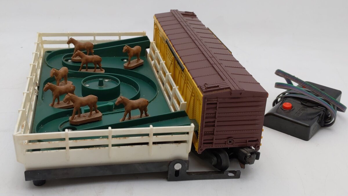 Lionel 6-9224 O Gauge REA Churchill Downs Operating Horse Car Set VG/Box