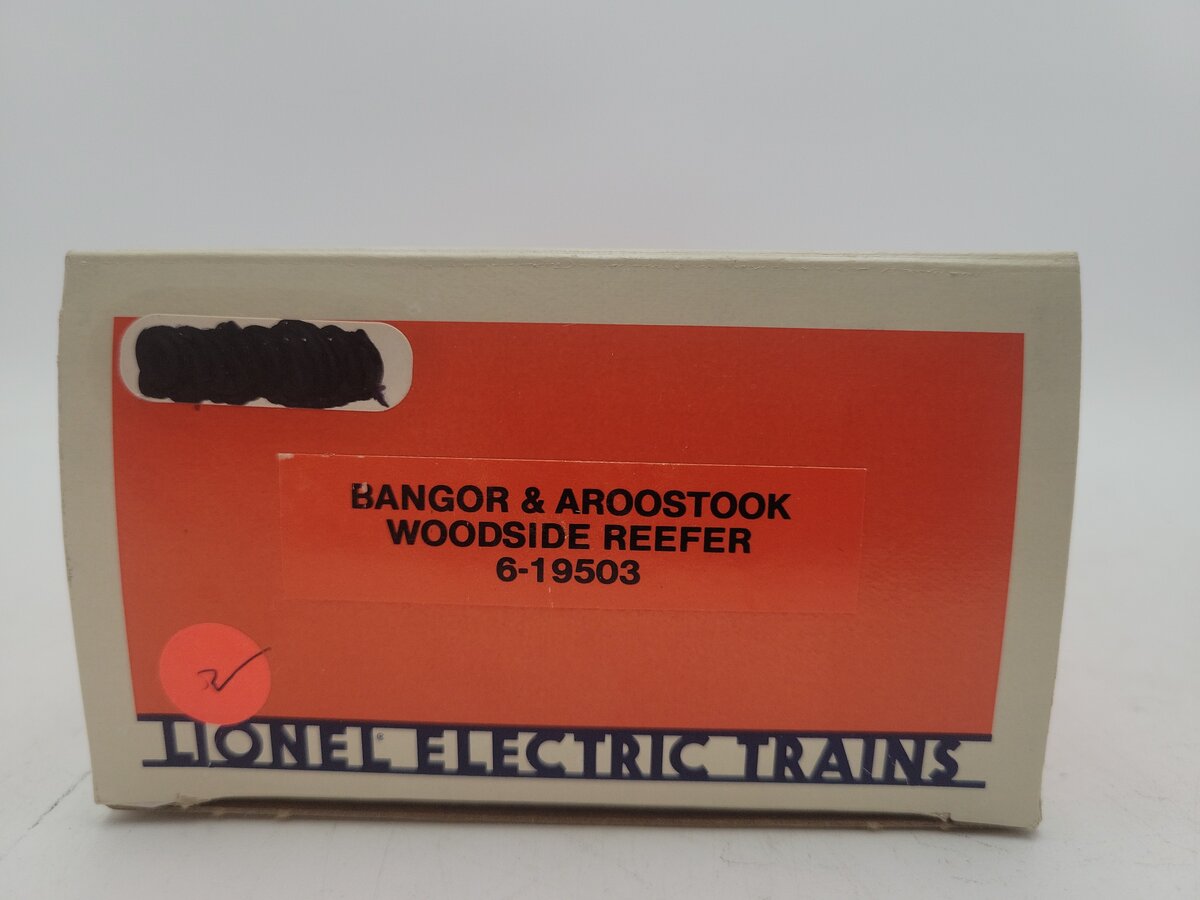 Lionel 6-19503 O Gauge Bangor & Aroostook Woodside Refrigerator Car EX/Box