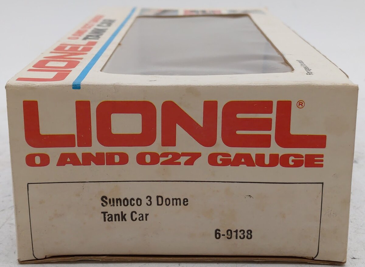 Lionel 6-9138 O Gauge Sunoco Triple Dome Black Tank Car EX/Box