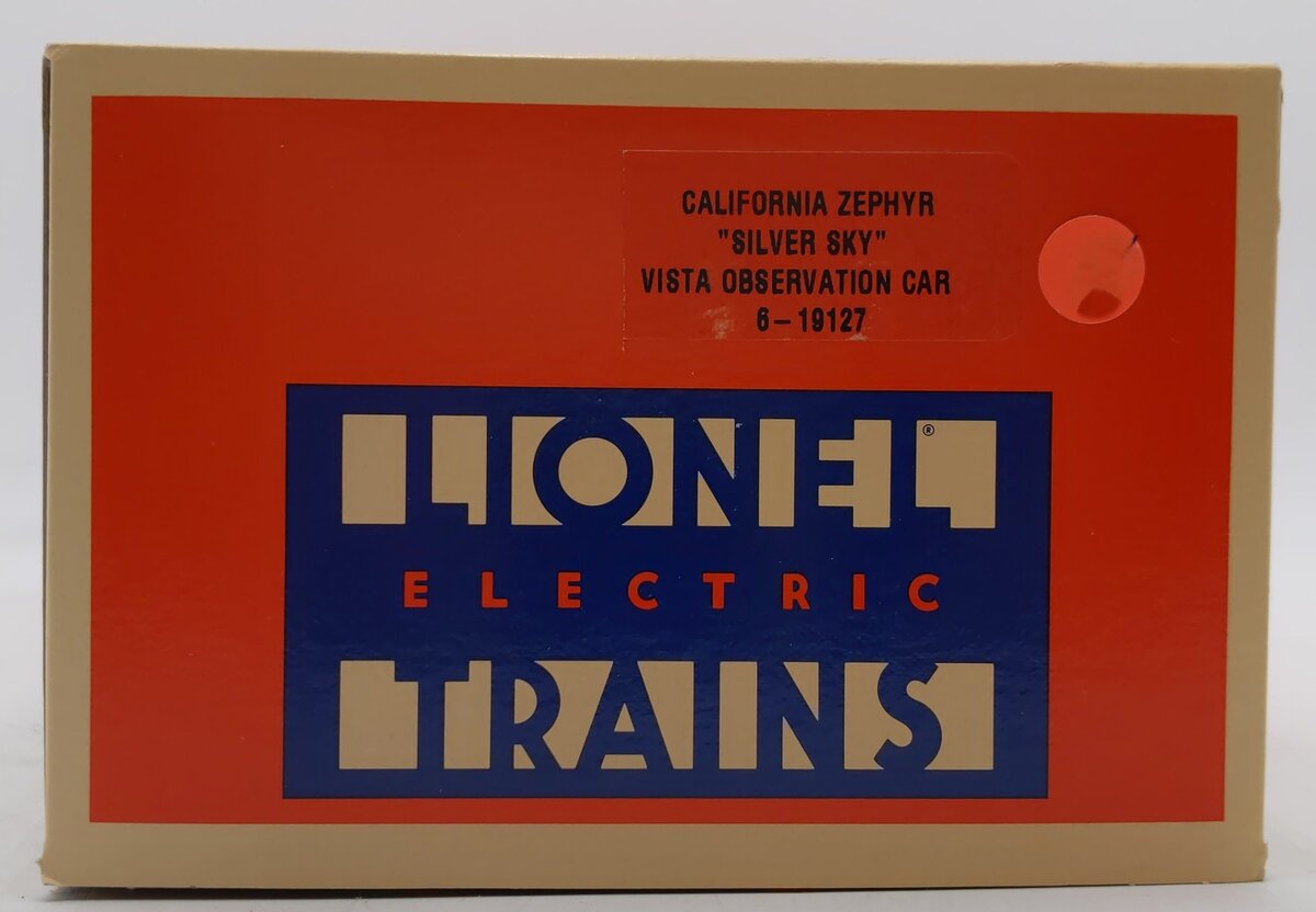 Lionel 6-19127 O California Zephyr "Silver Sky" Aluminum Vista Observation Car NIB