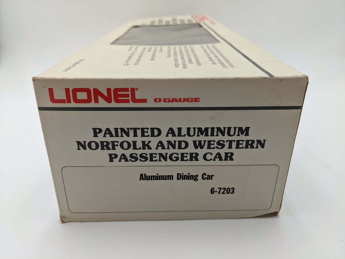 Lionel 6-7203 O Gauge Norfolk & Western Powhatan Arrow Aluminum Dining Car #491 EX/Box