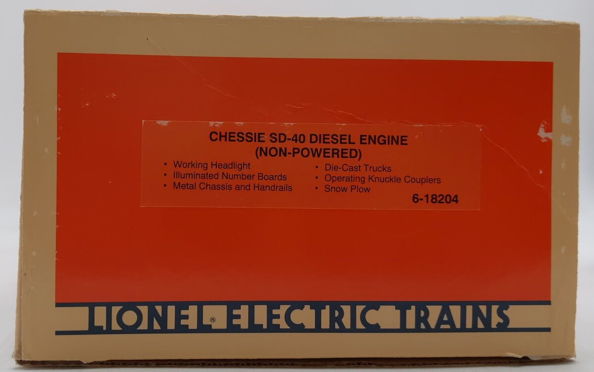 Lionel 6-18204 O Gauge Chessie System SD40 Non-Powered Diesel Locomotive #8204 LN/Box