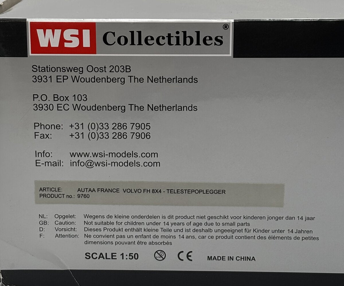 WSI 9760 1:50 Autaa France-Volvo FH 8x4 Telestepoplegger LN/Box