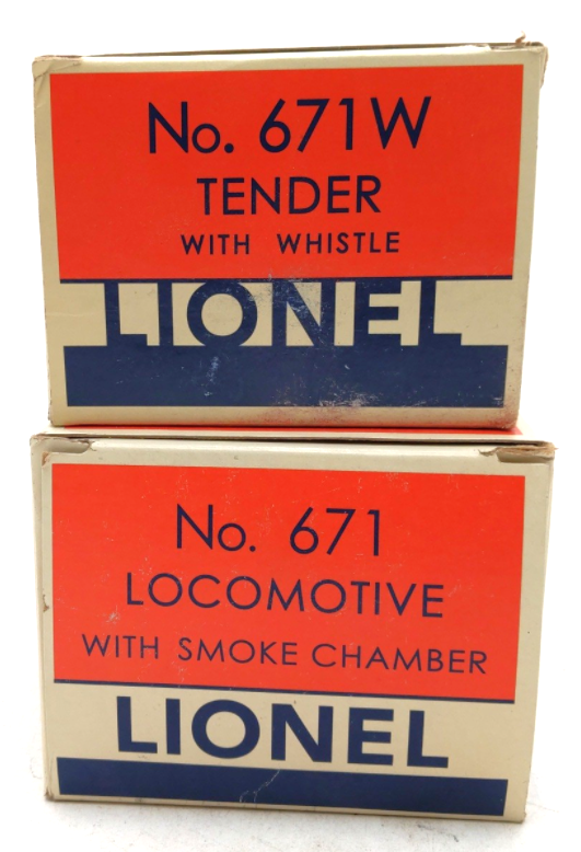 Lionel 671 Vintage O 6-8-6 Diecast Steam Turbine Locomotive w/671W Tender VG/Box
