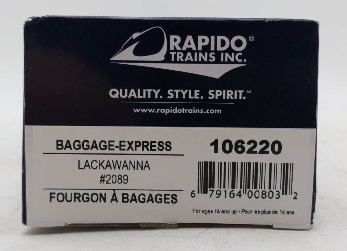 Rapido Trains 106220 HO Delaware Lackawanna & Western Baggage Express #2089 LN/Box