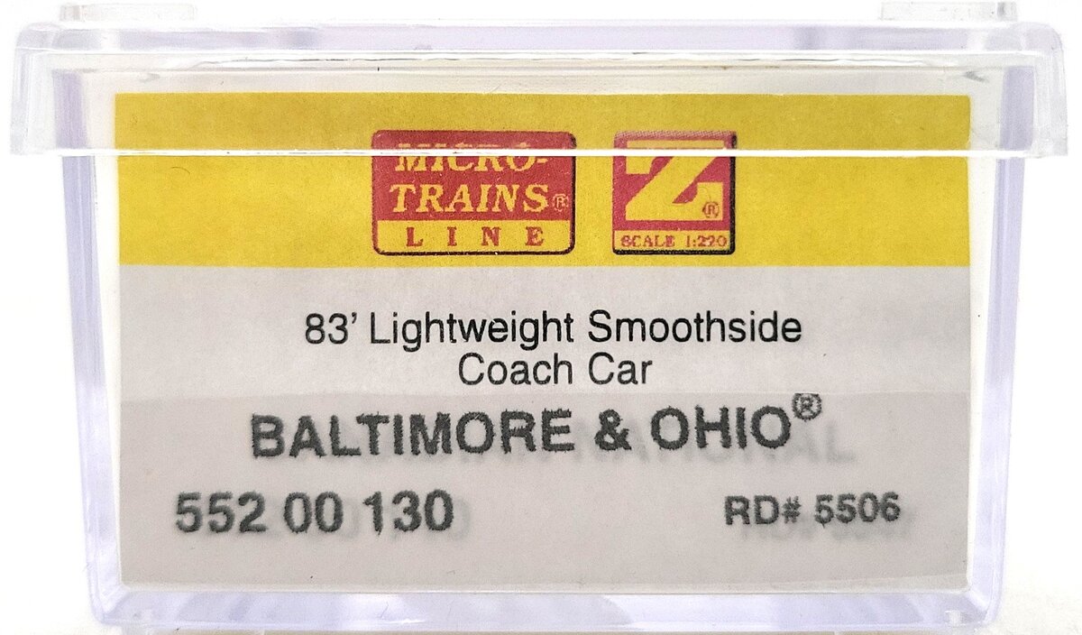 Micro-Trains 55200130 Z Custom Baltimore & Ohio 83' Smoothside Coach Car/Box