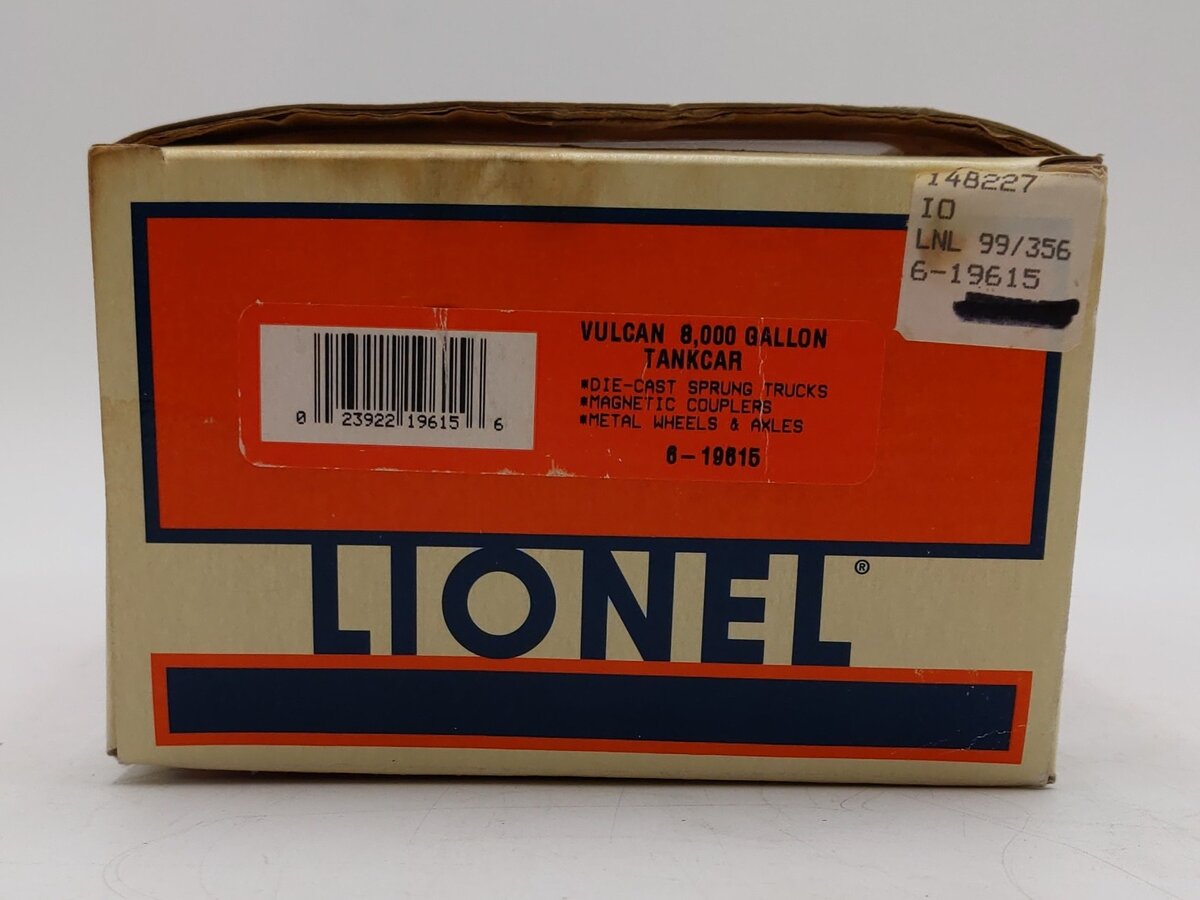 Lionel 6-19615 O Gauge Vulcan 8,000 Gallon Tank Car #1015 VG/Box