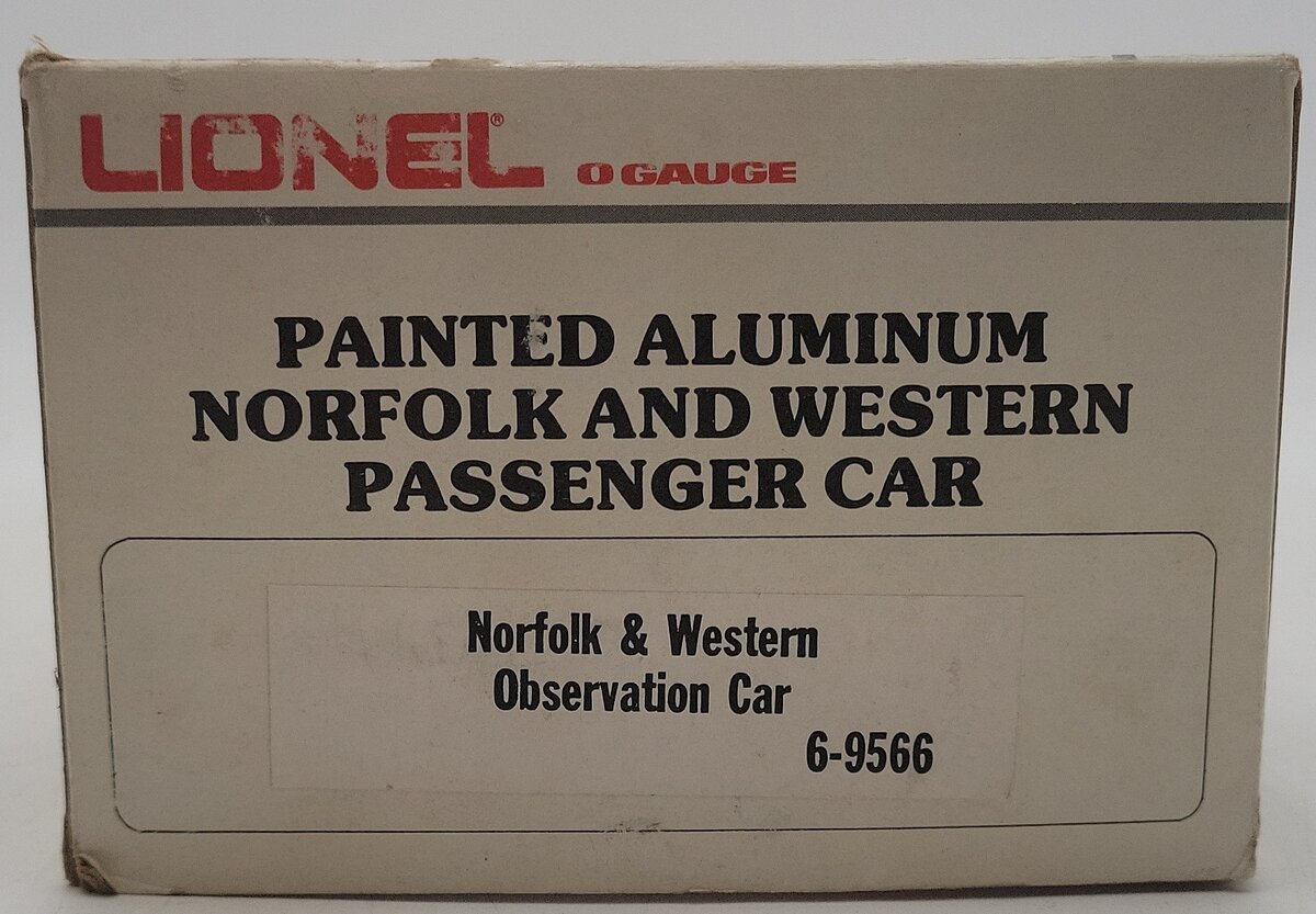 Lionel 6-9566 O Gauge Norfolk & Western Aluminum Observation Car #581 EX/Box