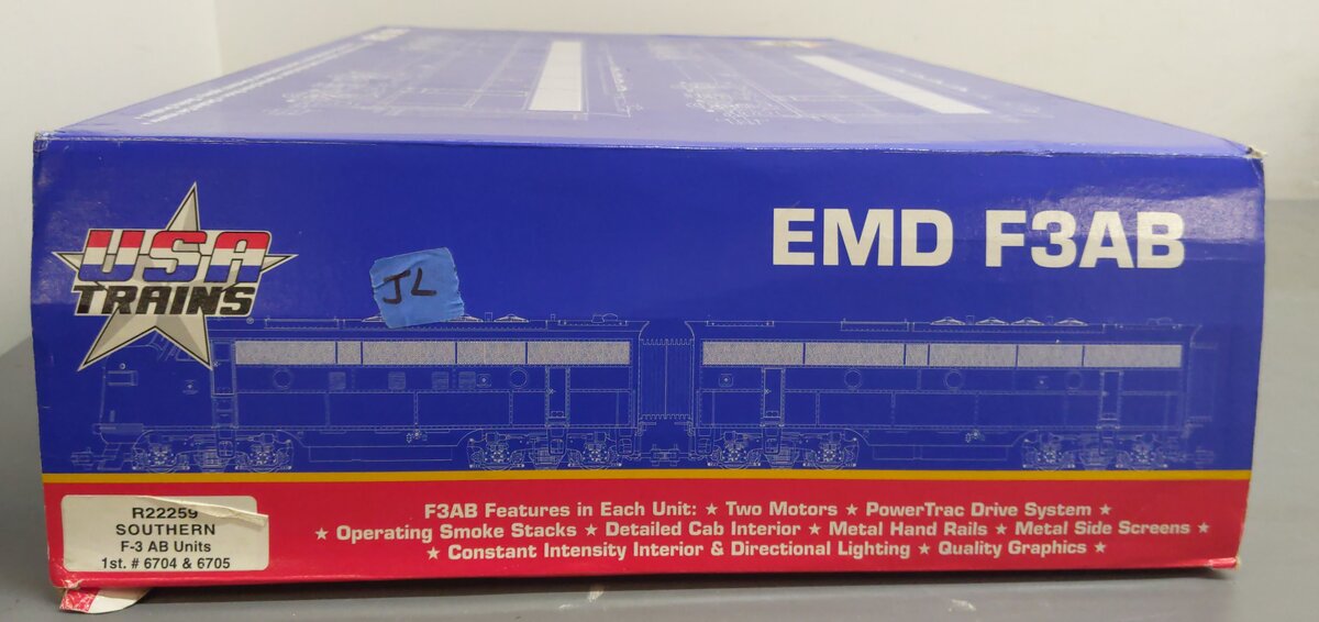 USA Trains 22259 G Southern Railway F-3 AB Diesel Locomotive Set EX/Box