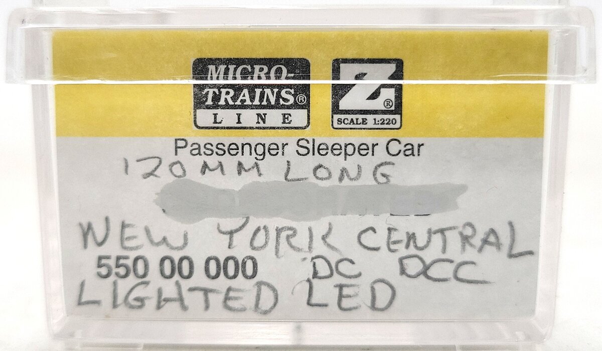 Micro-Trains 55000000 Z Scale NYC Custom Lighted Sleeper Car w/ DC & DCC/Box