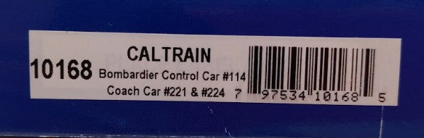 Athearn 10168 N Scale Caltrain Bombardier Control Coach Car 3 Pack EX/Box