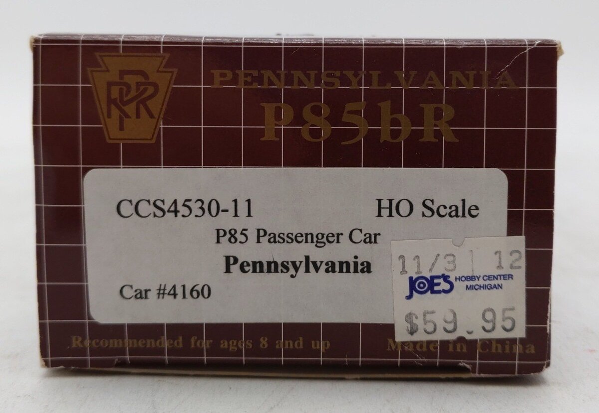 Centralia Car Shops CCS4530-11 HO Scale Pennsylvania P85 Coach Car #4160 LN/Box