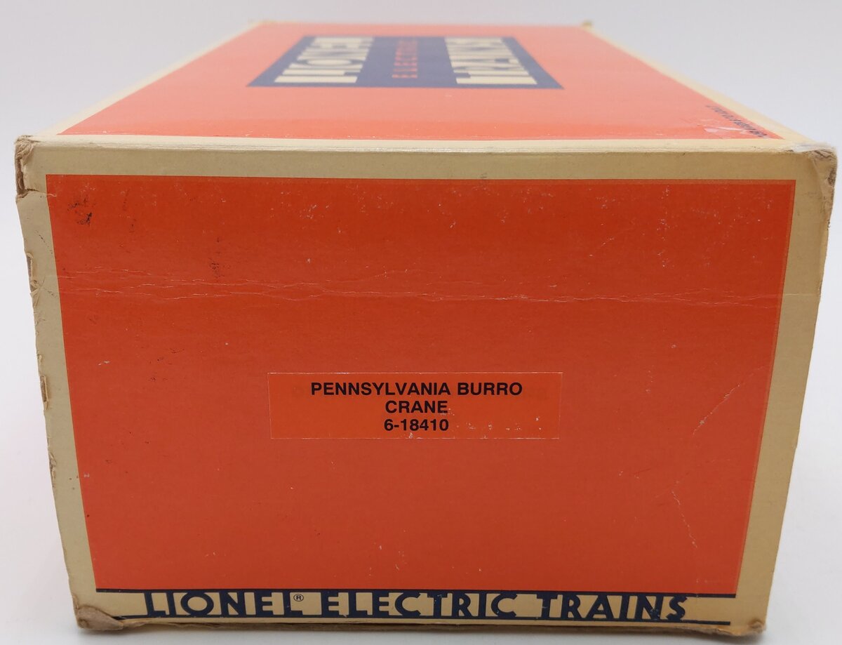 Lionel 6-18410 O Gauge Pennsylvania Operating Burro Crane EX/Box