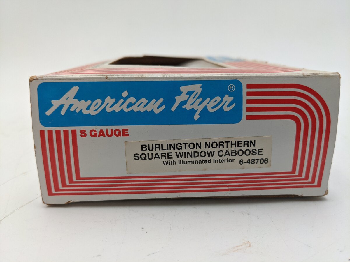American Flyer 6-48706 S Gauge Burlington Northern Square Window Caboose VG/Box