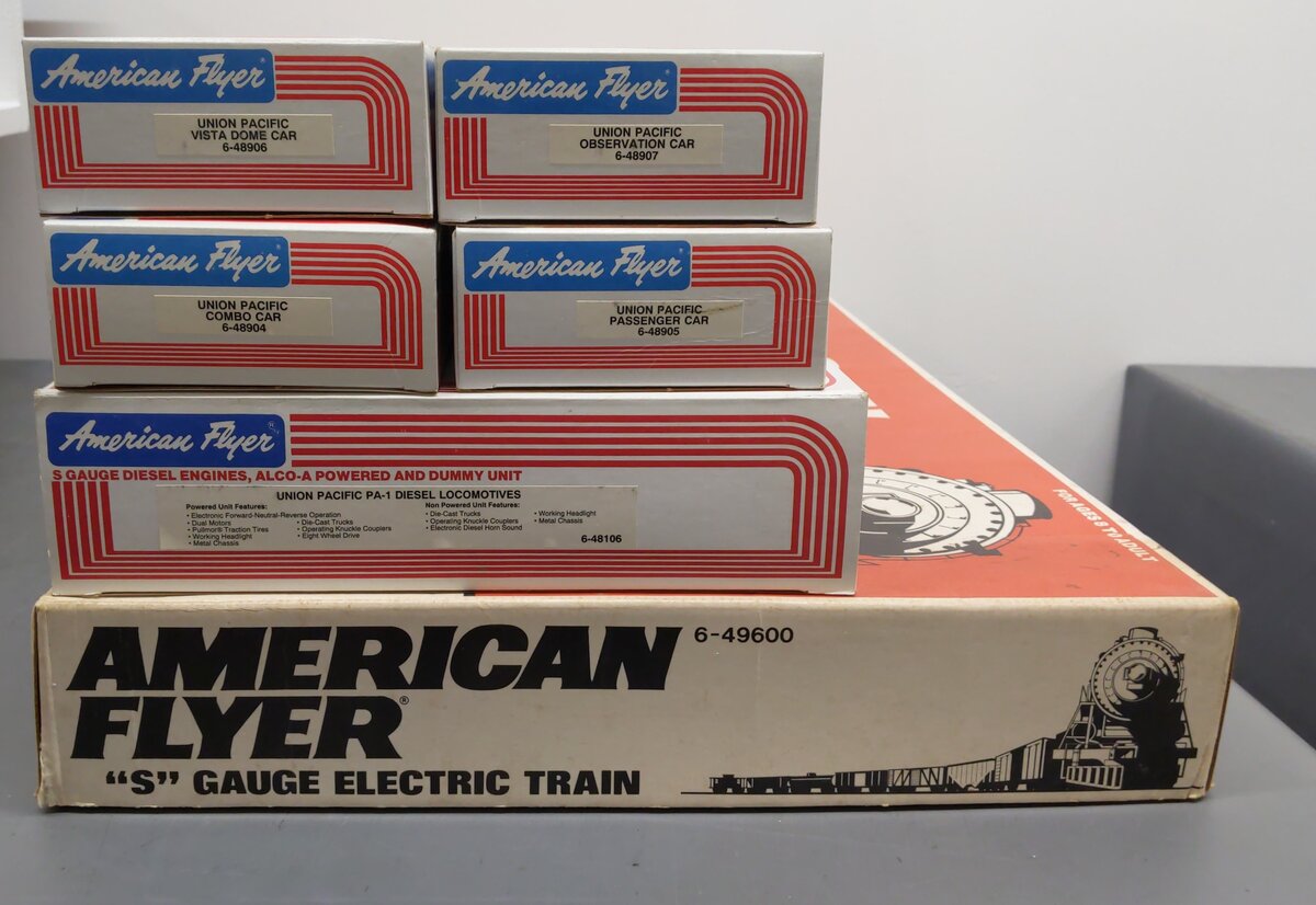 American Flyer 6-49600 S Gauge Union Pacific Pony Express Diesel Train Set VG/Box