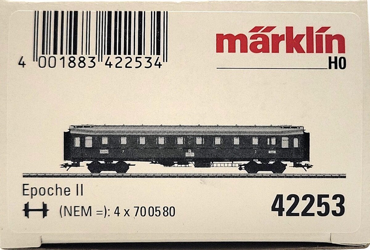 Marklin 42253 German Imperial Railway 3rd Class Pass Car LN/Box