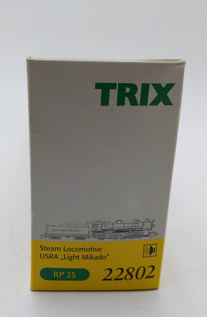 Trix 22802 HO Scale New York Central 2-8-2 Mikado #1883 w/DCC, Sound LN/Box