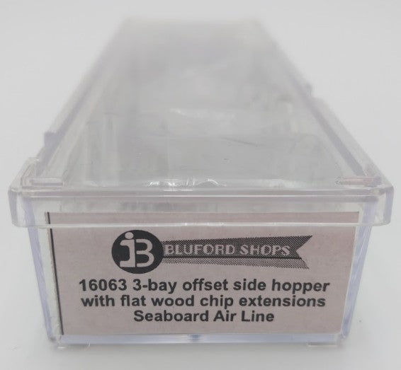 Bluford Shops 16063 N Scale Seaboard Offset-Side 3-Bay Wood Chip Hopper #36020 EX/Box