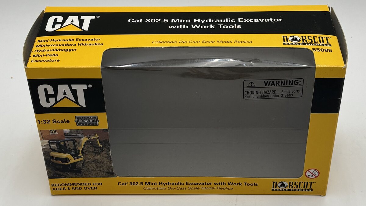 Norscot 55085 1:32 Diecast Caterpillar 302.5 Mini-Hydraulic Excavator w/Tools LN/Box