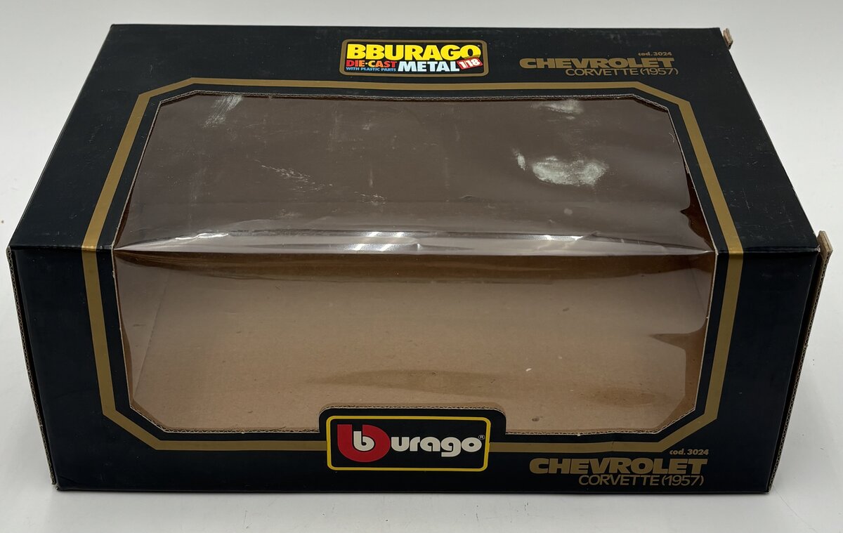 Burago 3024 1:18 1957 Chevrolet Corvette (Blue) VG/Box