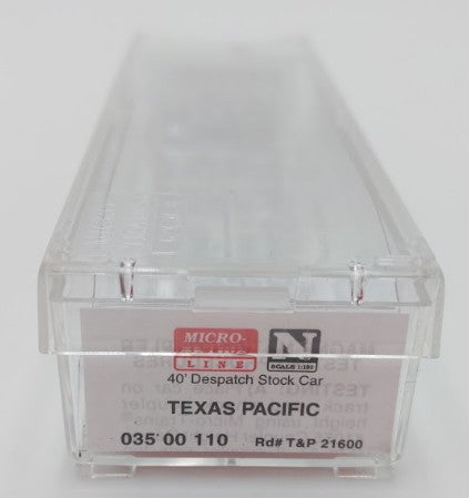 Micro-Trains 03500110 N Scale Texas & Pacific 40' Despatch Stock Car #21600 LN/Box