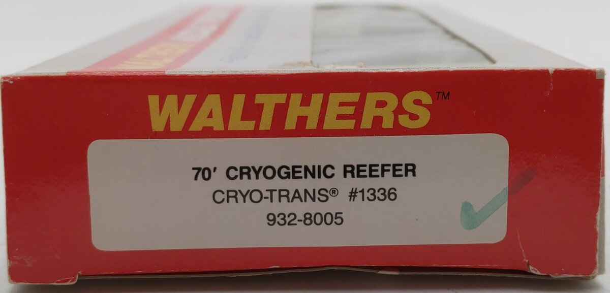 Walthers 932-8005 N Scale Cryo-Trans 70' Cryogenic Reefer #1336 EX/Box