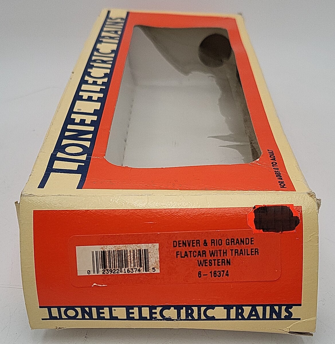 Lionel 6-16374 O Gauge Denver & Rio Grande Western Flatcar with Trailer EX/Box