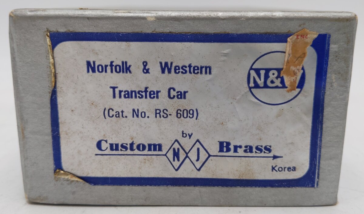 NJ Custom RS-609 HO Scale BRASS Norfolk & Western Transfer Car - Unpainted EX/Box