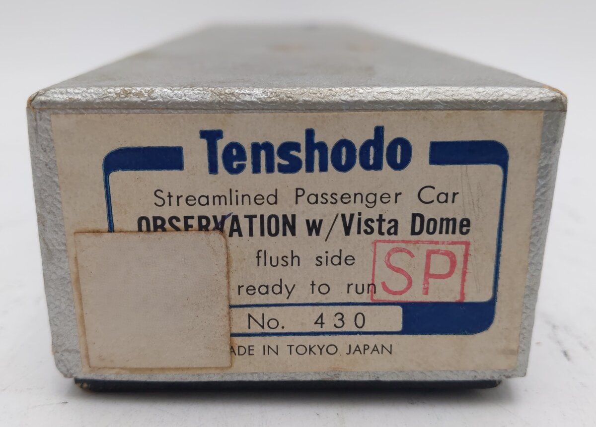 Tenshodo 430 HO Brass Southern Pacific Observation Vista Dome Car VG/Box