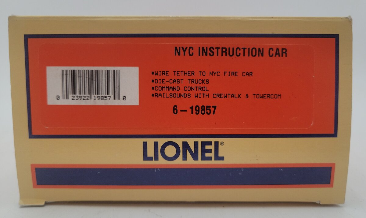Lionel 6-19857 O Gauge New York Central Instruction Car EX/Box