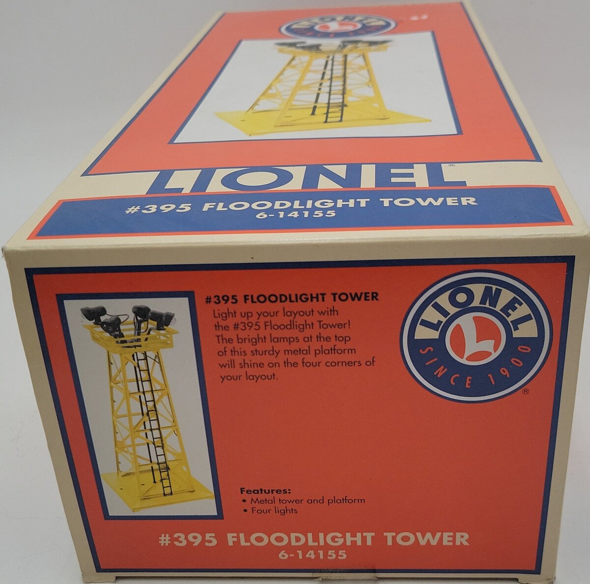 Lionel 6-14155 O Yellow Floodlight Tower #395 VG/Box