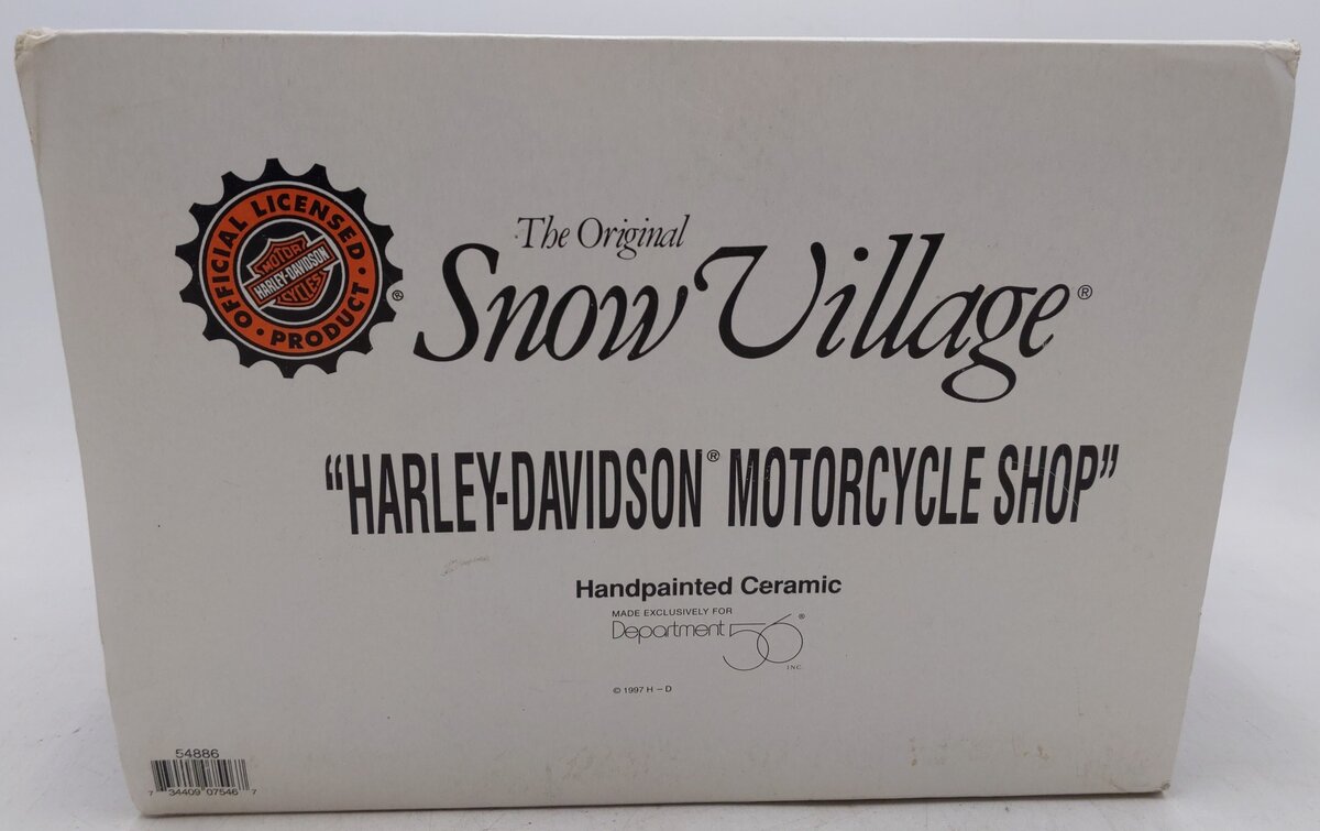 Dept 56 56.54886 Harley Davidson Motorcycle Shop EX/Box