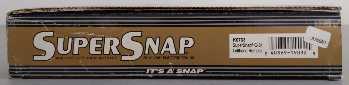 K-Line K-0763 O Gauge SuperSnap 31" Left Hand Remote Switch Turnout VG/Box
