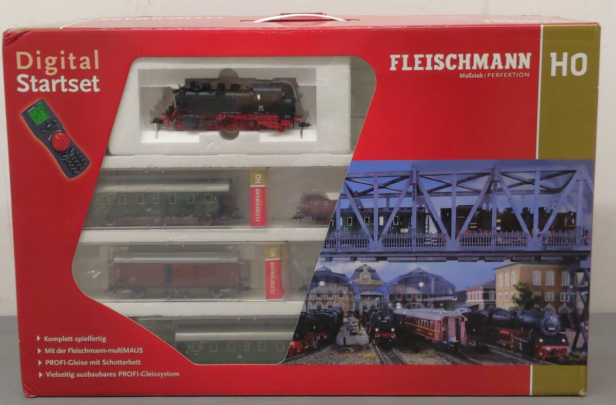 Fleischmann 631405 HO Scale DB Digital Steam Locomotive Freight Starter Set EX/Box