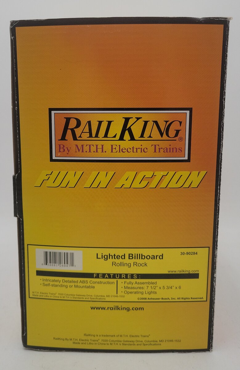 MTH 30-90284 Rolling Rock Lighted Billboard EX/Box