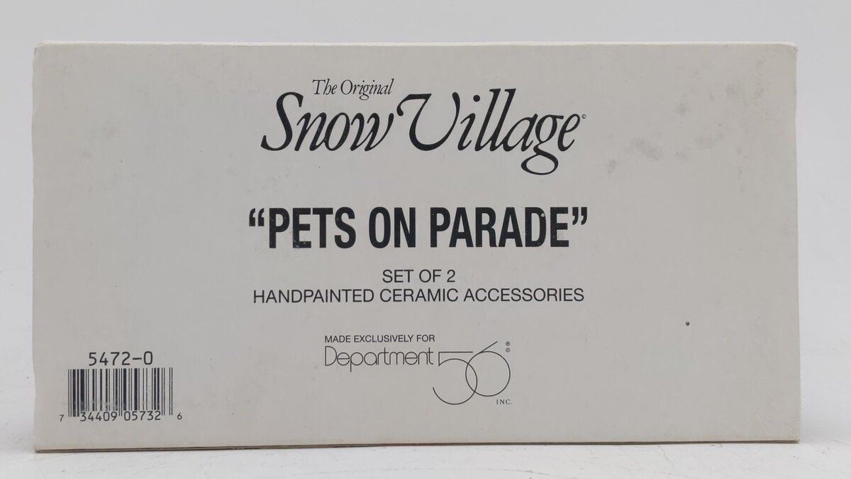 Dept 56 5472-0 Snow Village "Pets On Parade" (Set Of 2) VG/Box