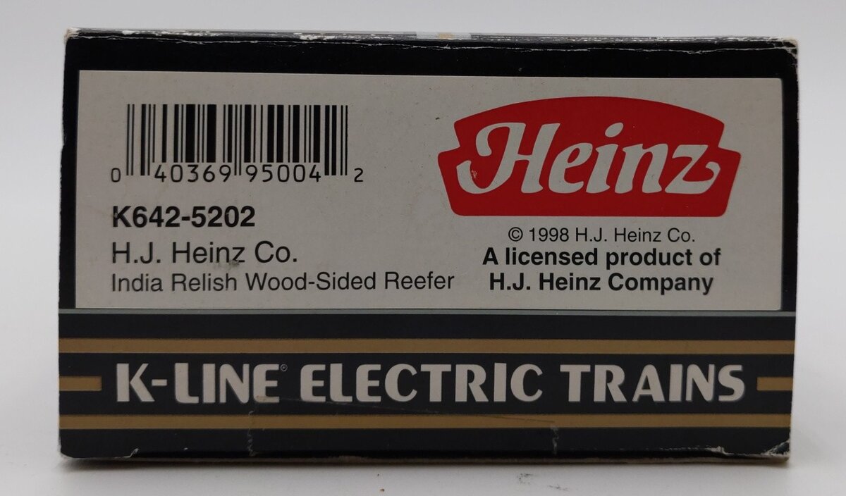 K-Line K642-5202 O Gauge H.J. Heinz India Relish Wood-Sided Refrigerator Car EX/Box