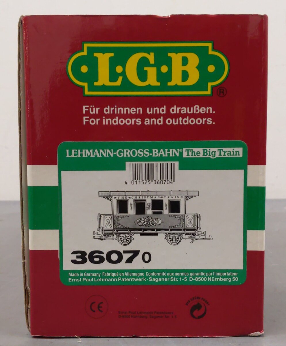 LGB 36070 G Scale "The Christmas Train" Passenger Car- Metal Wheels LN/Box