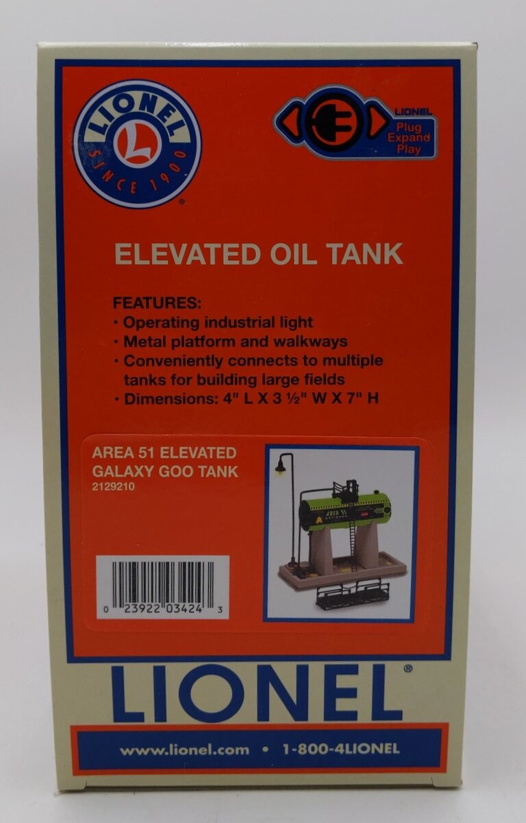Lionel 2129210 O Assembled Plug-Expand-Play Area 51 Elevated Oil Tank EX/Box