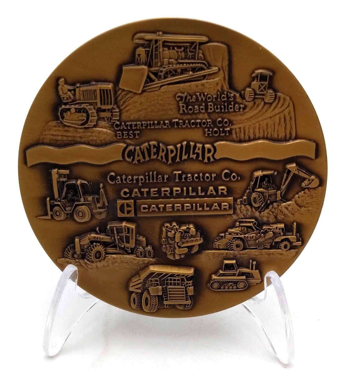 Caterpillar 1989 History Solid Brass Medallion NIB