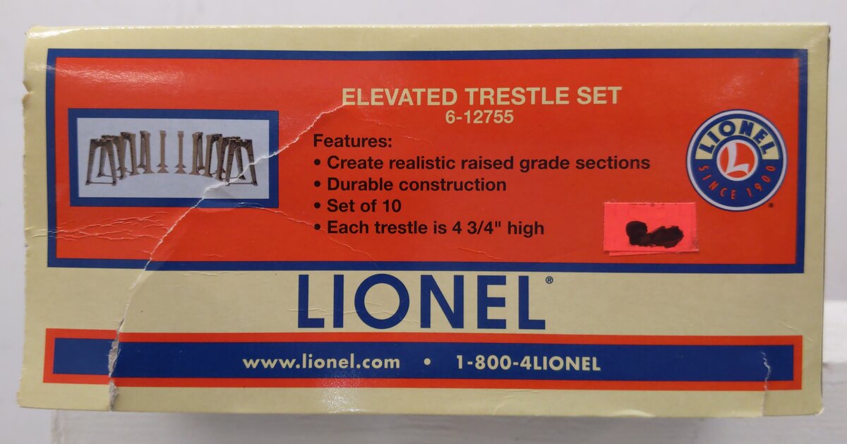 Lionel 6-12755 "O" & "O27" Gauge Elevated Trestle Set VG/Box