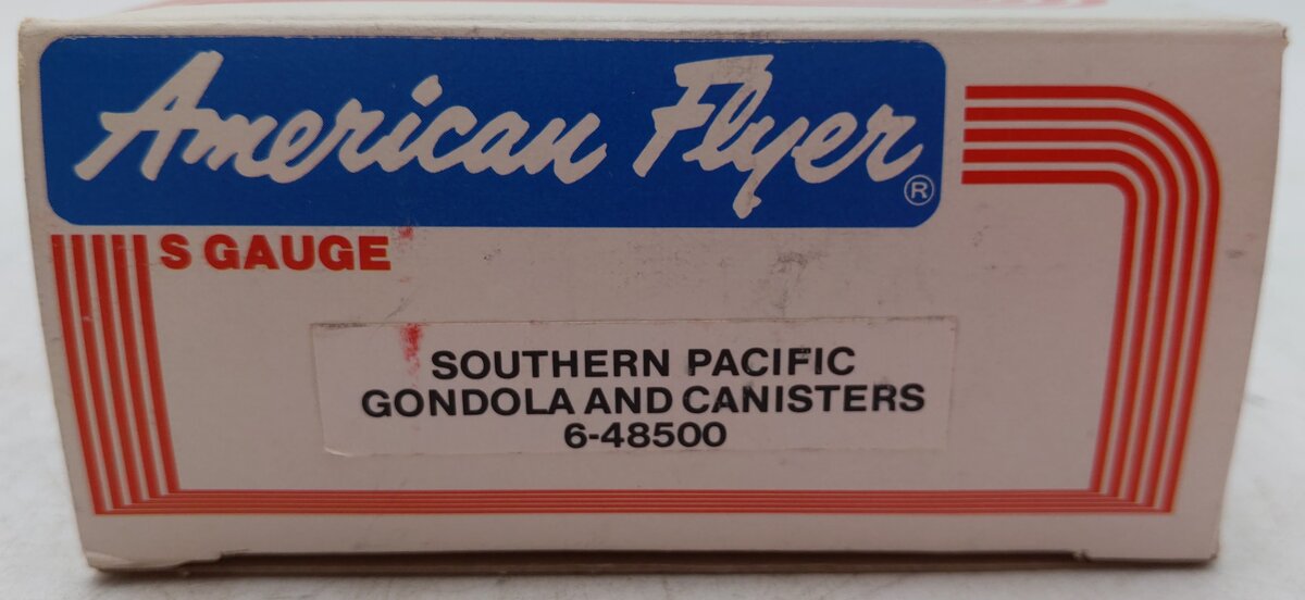 American Flyer 6-48500 S Gauge Southern Pacific Gondola w/Gray Canisters #48500 EX/Box