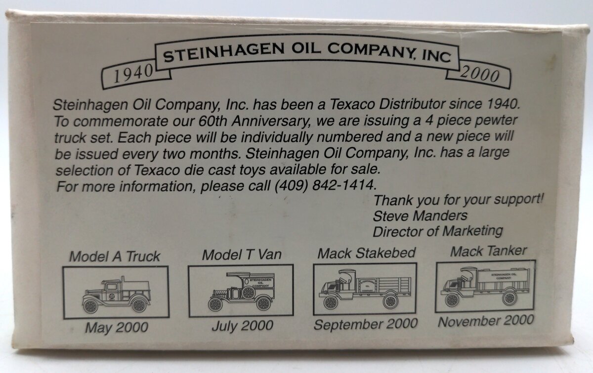 SpecCast 676 1:43 Scale Diecast Steinhagen Oil Co. FP Model T Van Pewter NIB