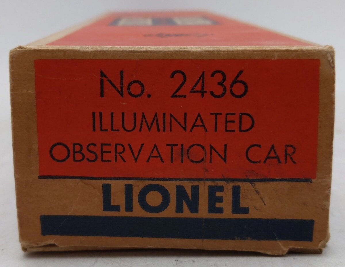 Lionel 2436 Vintage O Lionel Lines Illuminated Summit Observation Car VG/Box