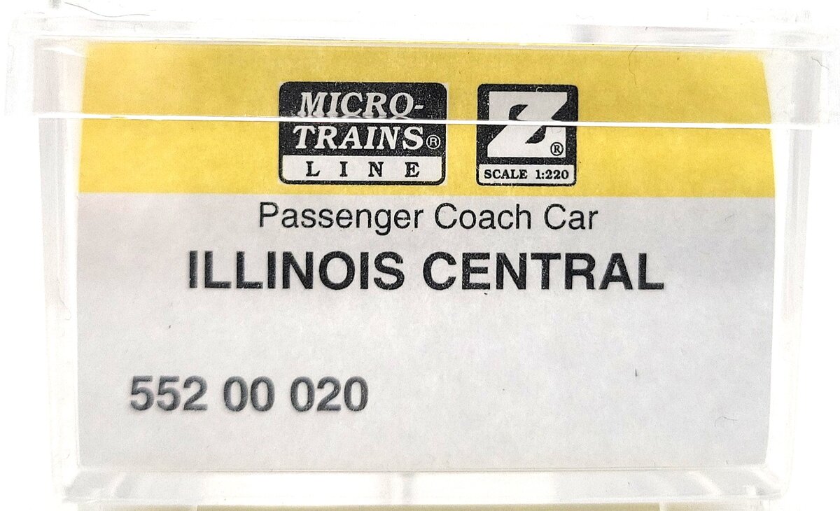 Micro-Trains 55200020 Z Illinois Central 70' Lightweight Smoothside Coach Car LN/Box