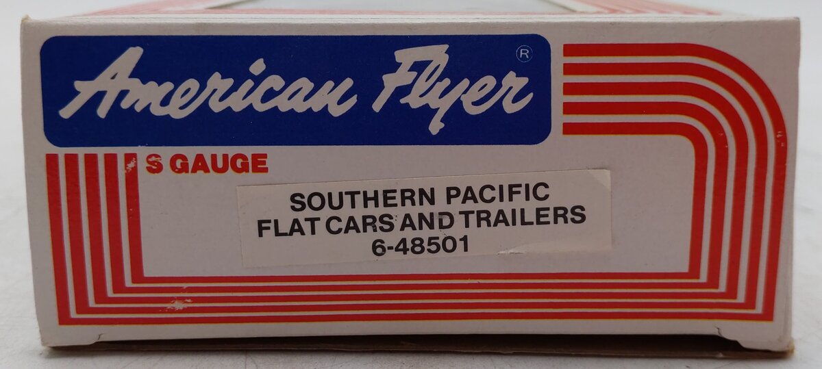 American Flyer 6-48501 S Gauge Southern Pacific Flatcar w/ Trailers EX/Box
