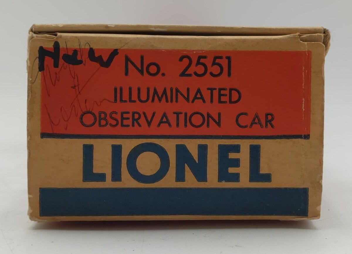 Lionel 2551 Vintage O Canadian Pacific Banff Park Aluminum Observation Car EX/Box