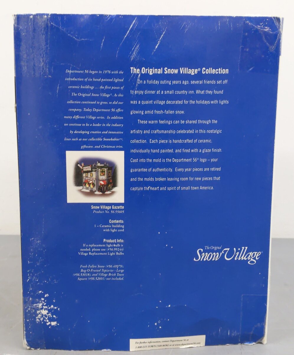 Dept 56 56.55605 The Snow Village "Snow Village Gazette" Ceramic Building EX/Box